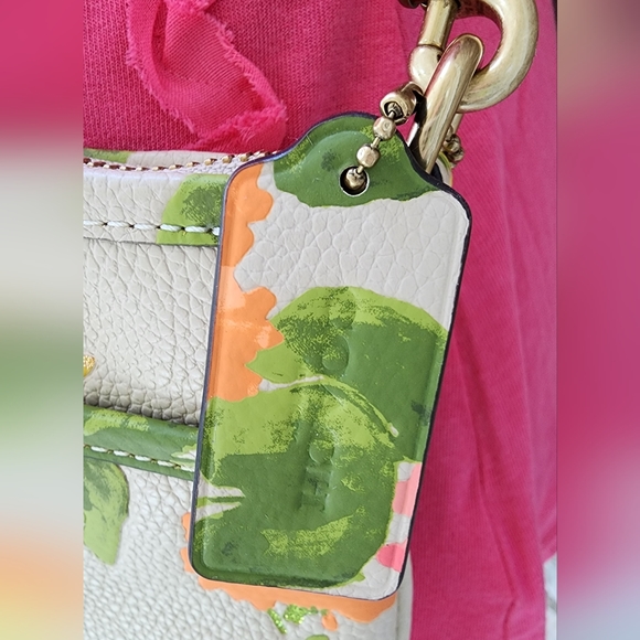 COACH Kitt Messenger Crossbody with Floral Print & Gold Flecks Bonnie Cashin - Picture 6 of 13